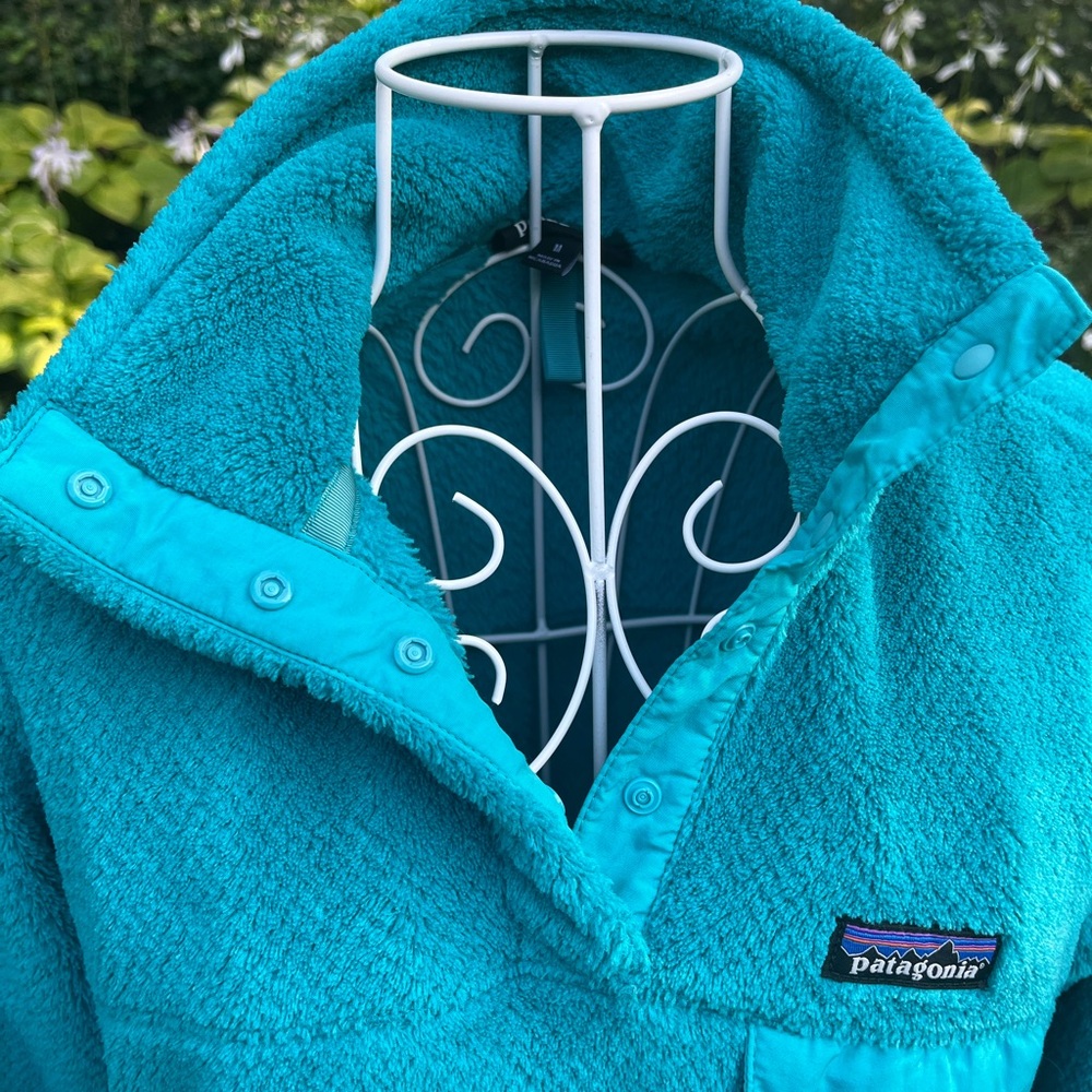 PATAGONIA Re-Tool Snap-T Epic Blue X-Dye Fleece Pullover Sweater Women’s Size M - Picture 7 of 12